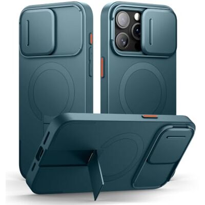 SURITCH Coque magnétique compatible avec iPhone 15 Pro Max, coque de protection antichoc avec coque d'appareil photo coulissante et béquille réglable (vert lac) SURITCH Coque magnétique compatible avec iPhone 15 Pro Max, coque de protection antichoc avec coque d'appareil photo coulissante et béquille réglable (vert lac)