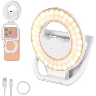 NEEWER ENTRY LEVEL VERSION N35 Selfie Ring Light Magnétique Compatible avec MagSafe iPhone, Petite Lumière de Remplissage LED Pliable en Plastique Bicolore 4 W 800 mAh CRI80+ pour Vidéo Conférence NEEWER ENTRY LEVEL VERSION N35 Selfie Ring Light Magnétique Compatible avec MagSafe iPhone, Petite Lumière de Remplissage LED Pliable en Plastique Bicolore 4 W 800 mAh CRI80+ pour Vidéo Conférence