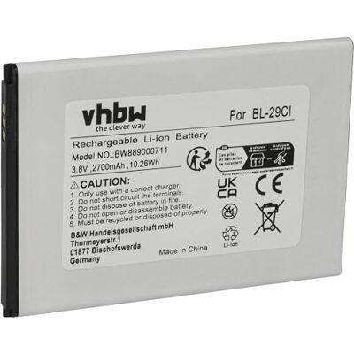 vhbw Batterie Remplacement pour Nokia BL-29CL vhbw Batterie Remplacement pour Nokia BL-29CL