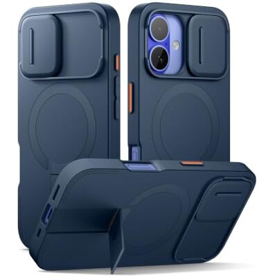 SURITCH Coque Magnétique Compatible avec iPhone 16, Coque de Protection avec Couvercle Coulissant pour Appareil Photo et Support réglable(Bleu foncé) SURITCH Coque Magnétique Compatible avec iPhone 16, Coque de Protection avec Couvercle Coulissant pour Appareil Photo et Support réglable(Bleu foncé)