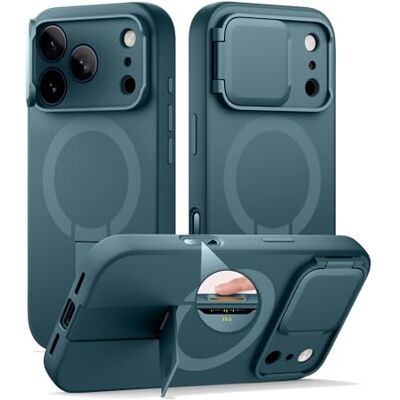 SURITCH Coque de protection magnétique compatible avec iPhone 17 Pro Max, résistante aux chocs et aux rayures avec bouton de commande de l'appareil photo, couvercle de l'appareil photo, support SURITCH Coque de protection magnétique compatible avec iPhone 17 Pro Max, résistante aux chocs et aux rayures avec bouton de commande de l'appareil photo, couvercle de l'appareil photo, support