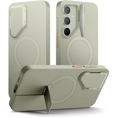SURITCH Coque magnétique compatible avec Samsung Galaxy S24 avec protection d'appareil photo et béquille en métal réglable antichoc – Coque de protection fine pour Galaxy S24 5G-Vert sauge SURITCH Coque magnétique compatible avec Samsung Galaxy S24 avec protection d'appareil photo et béquille en métal réglable antichoc – Coque de protection fine pour Galaxy S24 5G-Vert sauge