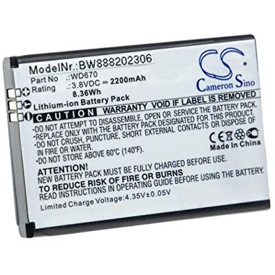vhbw MTXtec Batterie de rechange pour ZTE WD670 2200 mAh 3,8 V Li-ion vhbw MTXtec Batterie de rechange pour ZTE WD670 2200 mAh 3,8 V Li-ion
