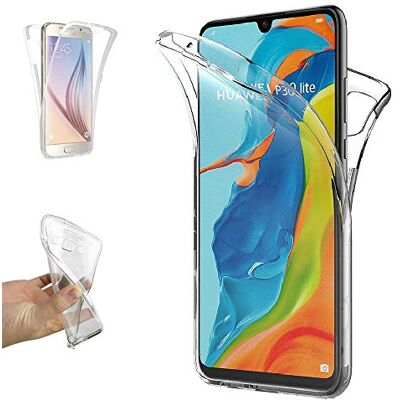 REY Coque pour Huawei P30 Lite Huawei P30 Lite New Edition, TPU Transparent 360 Degres Full Body Protection REY Coque pour Huawei P30 Lite Huawei P30 Lite New Edition, TPU Transparent 360 Degres Full Body Protection