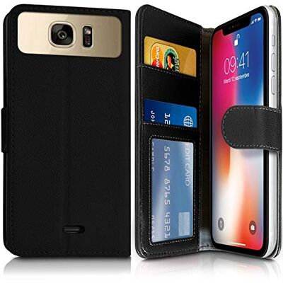 KARYLAX Etui Portefeuille Noir (Ref.1-A) pour Smartphone Logicom Le Fizz KARYLAX Etui Portefeuille Noir (Ref.1-A) pour Smartphone Logicom Le Fizz