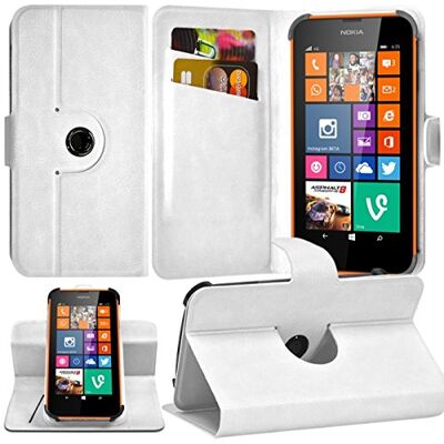KARYLAX Seluxion Housse Coque Etui Fonction Support 360° Universel M avec Attaches Couleur Blanc pour Nokia Lumia 635 KARYLAX Seluxion Housse Coque Etui Fonction Support 360° Universel M avec Attaches Couleur Blanc pour Nokia Lumia 635