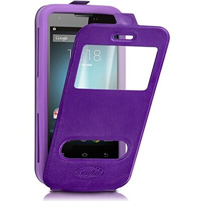 KARYLAX Etui de Protection Coque Silicone S-View Violet Universel XL pour Orange Doro 8042 KARYLAX Etui de Protection Coque Silicone S-View Violet Universel XL pour Orange Doro 8042