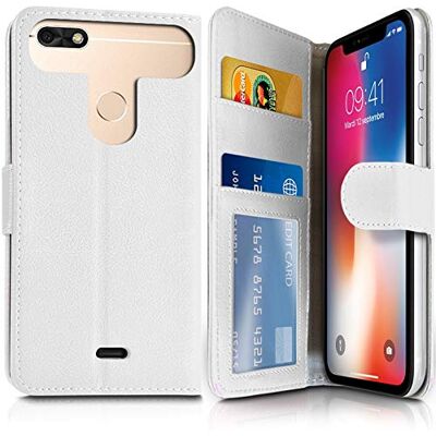 KARYLAX Etui Portefeuille Blanc (Ref.4-C) pour Smartphone Leagoo S9, Blanc KARYLAX Etui Portefeuille Blanc (Ref.4-C) pour Smartphone Leagoo S9, Blanc