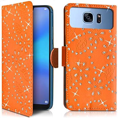 KARYLAX Étui Portefeuille Diamant Orange (Ref.8-A) pour Smartphone LOGICOM Le Connect KARYLAX Étui Portefeuille Diamant Orange (Ref.8-A) pour Smartphone LOGICOM Le Connect