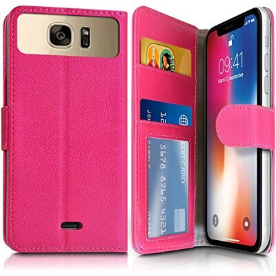 KARYLAX Etui Portefeuille Rose (Ref.2-A) pour Smartphone Orange Doro 8031 KARYLAX Etui Portefeuille Rose (Ref.2-A) pour Smartphone Orange Doro 8031