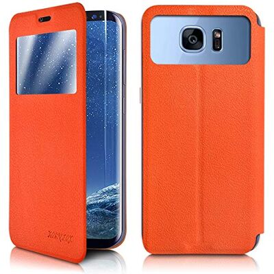 KARYLAX Etui de Protection S-View Couleur Orange (Ref.3-A) pour LOGICOM Le Prime KARYLAX Etui de Protection S-View Couleur Orange (Ref.3-A) pour LOGICOM Le Prime