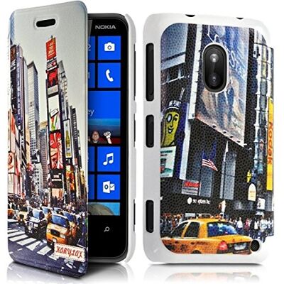 KARYLAX Seluxion Coque Housse Etui à Motif KJ26B Rabat latéral et Porte-Carte pour Nokia Lumia 620 + Film de Protection KARYLAX Seluxion Coque Housse Etui à Motif KJ26B Rabat latéral et Porte-Carte pour Nokia Lumia 620 + Film de Protection