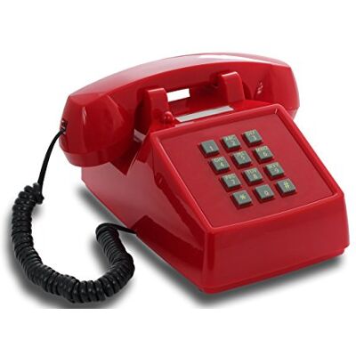 Opis Technology Opis PushMeFon Cable: Téléphone Fixe Vintage rétro à Touches, idéal pour Une décoration Murale ou Un Usage coloré Rouge Opis Technology Opis PushMeFon Cable: Téléphone Fixe Vintage rétro à Touches, idéal pour Une décoration Murale ou Un Usage coloré Rouge