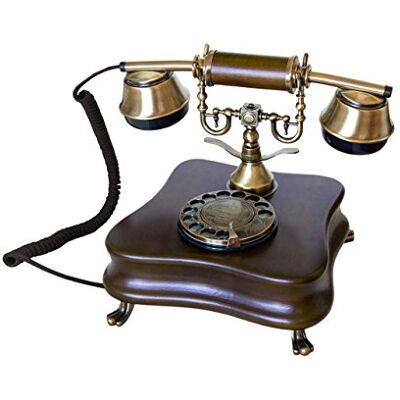 Opis Technology Opis 1921 Cable Modèle B Téléphone Vintage fixe retro Bois massif style bakélite, disque combiné, cloche en métal. Mobilier vintage salon pour personnes âgées. Opis Technology Opis 1921 Cable Modèle B Téléphone Vintage fixe retro Bois massif style bakélite, disque combiné, cloche en métal. Mobilier vintage salon pour personnes âgées.