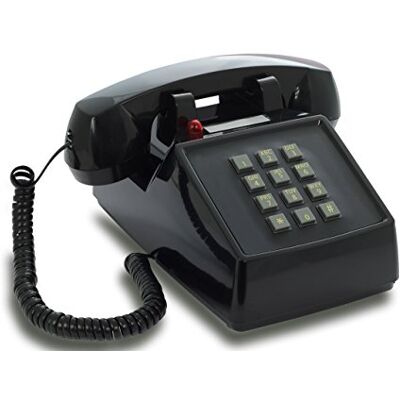 Opis Technology Opis PushMeFon Cable: Téléphone Fixe Vintage rétro à Touches, idéal pour Une décoration Murale ou Un Usage coloré Noir Opis Technology Opis PushMeFon Cable: Téléphone Fixe Vintage rétro à Touches, idéal pour Une décoration Murale ou Un Usage coloré Noir