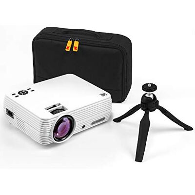 Kodak FLIK X7 Projecteur domestique (Max 1080p HD) avec trépied et étui inclus Compact, projette jusqu'à 150" avec une résolution native de 720p Kodak FLIK X7 Projecteur domestique (Max 1080p HD) avec trépied et étui inclus Compact, projette jusqu'à 150" avec une résolution native de 720p
