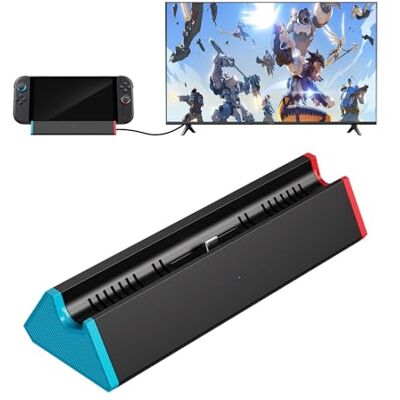 Antank Station d'accueil compatible avec Nintendo Switch 2/1/OLED, station d'accueil TV portable avec sortie HDMI 4K @ 60 Hz/entrée de charge de type C 100 W/USB, support de station de charge Switch 2 Antank Station d'accueil compatible avec Nintendo Switch 2/1/OLED, station d'accueil TV portable avec sortie HDMI 4K @ 60 Hz/entrée de charge de type C 100 W/USB, support de station de charge Switch 2