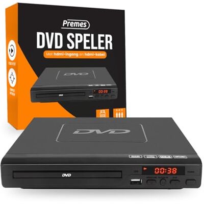 Premes Lecteur DVD premium noir avec HDMI, câble AV et télécommande – Lecteur multimédia Full HD 1080p Lecteur multi-format pour DVD, CD, MP3 et MPEG4 – Dispositif USB Plug & Play – Lecteur DVD et CD Premes Lecteur DVD premium noir avec HDMI, câble AV et télécommande – Lecteur multimédia Full HD 1080p Lecteur multi-format pour DVD, CD, MP3 et MPEG4 – Dispositif USB Plug & Play – Lecteur DVD et CD