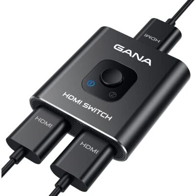 GANA Répartiteur HDMI 4K @ 60 Hz Bidirectionnel Ultra Fin 1 Entrée 2 Sorties, Commutateur Manuel HD Compatible Avec Xbox PS5/4/3, Lecteur Blu-Ray Fire Stick GANA Répartiteur HDMI 4K @ 60 Hz Bidirectionnel Ultra Fin 1 Entrée 2 Sorties, Commutateur Manuel HD Compatible Avec Xbox PS5/4/3, Lecteur Blu-Ray Fire Stick