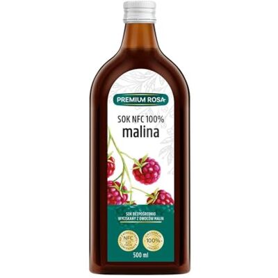 Premium Rosa 100 % jus de framboise 500 ml. Premium Rosa 100 % jus de framboise 500 ml.