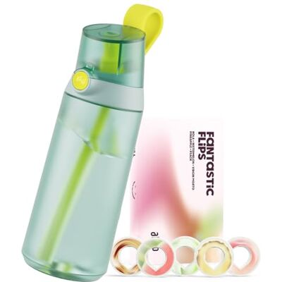 AIR UP ® Bouteille d'eau Click Turtle Green Original Starter Set avec dosettes en 5 saveurs Gourde de 600 ml avec arôme sans sucre Passe au lave-vaisselle, sans BPA AIR UP ® Bouteille d'eau Click Turtle Green Original Starter Set avec dosettes en 5 saveurs Gourde de 600 ml avec arôme sans sucre Passe au lave-vaisselle, sans BPA