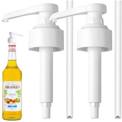 BinXiaoQin Lot de 2 distributeurs de savon, pompe doseuse pour boissons, distributeur de sirop, réutilisables, embout distributeur de savon pour bouteilles, pompe de rechange pour pompe à sirop Monin (blanc) BinXiaoQin Lot de 2 distributeurs de savon, pompe doseuse pour boissons, distributeur de sirop, réutilisables, embout distributeur de savon pour bouteilles, pompe de rechange pour pompe à sirop Monin (blanc)