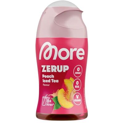 MORE NUTRITION More Zerup, thé glacé à la pêche, 65 ml, pour jusqu'à 8 l de boisson prête à l'emploi, sirop sans sucre avec de vrais extraits de fruits, végétalien, zéro calories, fabriqué en Allemagne MORE NUTRITION More Zerup, thé glacé à la pêche, 65 ml, pour jusqu'à 8 l de boisson prête à l'emploi, sirop sans sucre avec de vrais extraits de fruits, végétalien, zéro calories, fabriqué en Allemagne