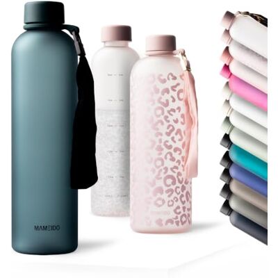 MAMEIDO Gourde étanche, compatible boissons gazeuses 1 l Ocean Bloom sans BPA avec dragonne amovible et repères horaires – Gourde Enfant pour le sport, l'école & le bureau MAMEIDO Gourde étanche, compatible boissons gazeuses 1 l Ocean Bloom sans BPA avec dragonne amovible et repères horaires – Gourde Enfant pour le sport, l'école & le bureau