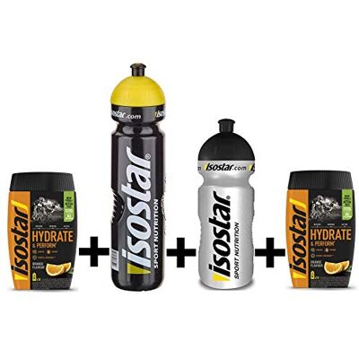 Isostar Hydrate & Perform 2x400g de boisson électrolytique isotonique + 1 000 ml + bouteille de 500 ml solution d'électrolyte pour soutenir les performances sportives Isostar Hydrate & Perform 2x400g de boisson électrolytique isotonique + 1 000 ml + bouteille de 500 ml solution d'électrolyte pour soutenir les performances sportives