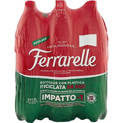 Italian Gourmet E.R. Ferrarelle Acqua Minerale Effervescente Lot de 12 bouteilles d'eau minérale naturelle pétillante en PET 1,5 l d'eau italienne Italian Gourmet E.R. Ferrarelle Acqua Minerale Effervescente Lot de 12 bouteilles d'eau minérale naturelle pétillante en PET 1,5 l d'eau italienne
