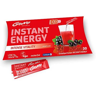 GoMo ENERGY Boisson énergisante sans sucre, réveilleur avec L-carnitine, caféine, complexe de vitamine B hautement dosé, poudre de boisson au goût de sureau baie, 30 portions GoMo ENERGY Boisson énergisante sans sucre, réveilleur avec L-carnitine, caféine, complexe de vitamine B hautement dosé, poudre de boisson au goût de sureau baie, 30 portions