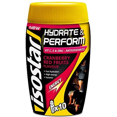 Isostar Hydrate & Perform 400g Boisson électrolytique isotonique Solution d'électrolyte pour soutenir les performances sportives Red Fruits Lot de 2 Isostar Hydrate & Perform 400g Boisson électrolytique isotonique Solution d'électrolyte pour soutenir les performances sportives Red Fruits Lot de 2
