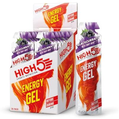 HIGH5 Energy Gel énergisant dans un sachet portion à ouverture rapide, avec jus de fruits naturel (cassis, 20 x 40 g) HIGH5 Energy Gel énergisant dans un sachet portion à ouverture rapide, avec jus de fruits naturel (cassis, 20 x 40 g)