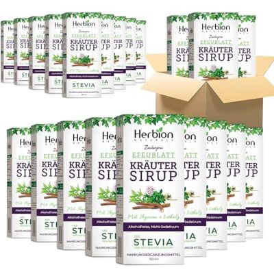 Herbion Naturals Sirop de feuilles de lierre avec thym et réglisse, 150 ml Sans alcool, sans sucre avec stévia (24 sirops) Herbion Naturals Sirop de feuilles de lierre avec thym et réglisse, 150 ml Sans alcool, sans sucre avec stévia (24 sirops)
