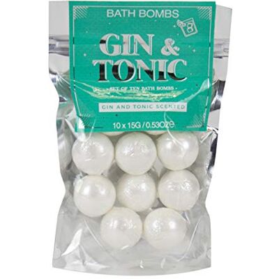Gift Republic Gin and Tonic Lot de 10 bombes de bain Argenté Gift Republic Gin and Tonic Lot de 10 bombes de bain Argenté