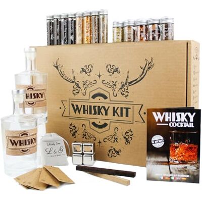 Louise & Gaston L&G® Kit préparation et dégustation whisky arrangé Idées cadeaux Coffret cadeau whisky DIY original Noël, anniversaire Made in France Ingrédients et accessoires de qualité Louise & Gaston L&G® Kit préparation et dégustation whisky arrangé Idées cadeaux Coffret cadeau whisky DIY original Noël, anniversaire Made in France Ingrédients et accessoires de qualité