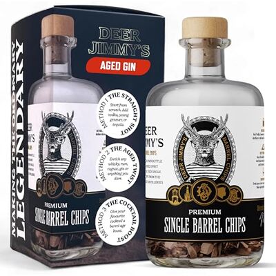 Deer Jimmy's Coffret Cadeau DIY Gin ® – Créez votre propre gin vieilli avec du chêne premium issu des meilleurs fûts de gin – Vieillissement en fût pour tout spiritueux – Le cadeau parfait pour homme Deer Jimmy's Coffret Cadeau DIY Gin ® – Créez votre propre gin vieilli avec du chêne premium issu des meilleurs fûts de gin – Vieillissement en fût pour tout spiritueux – Le cadeau parfait pour homme