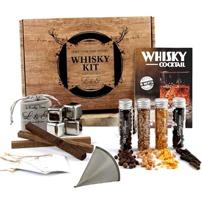 Louise & Gaston L&G Kit Whisky avec épices Coffret cadeau unique pour homme et femme Idée cadeau originale pour Noël, anniversaire, Saint Valentin, expérience inoubliable à la maison Louise & Gaston L&G Kit Whisky avec épices Coffret cadeau unique pour homme et femme Idée cadeau originale pour Noël, anniversaire, Saint Valentin, expérience inoubliable à la maison