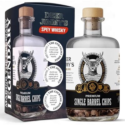 Deer Jimmy's ® Coffret DIY Whisky – Fabrique ton propre whisky avec du chêne premium issu de véritables fûts de Speyside – Maturation en fût intense pour tout spiritueux – Cadeau parfait pour homme Deer Jimmy's ® Coffret DIY Whisky – Fabrique ton propre whisky avec du chêne premium issu de véritables fûts de Speyside – Maturation en fût intense pour tout spiritueux – Cadeau parfait pour homme