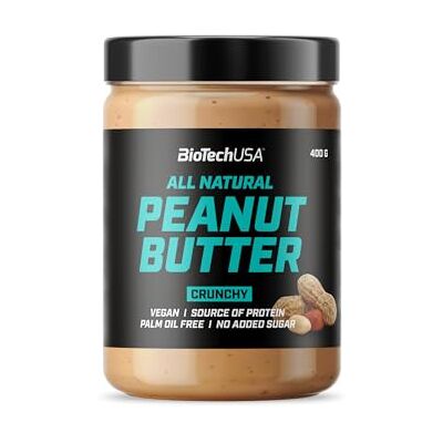 BioTechUSA Peanut Butter, Beurre d'arachide, sans huile de palme, huile de noix de coco, 400 g, croustillant BioTechUSA Peanut Butter, Beurre d'arachide, sans huile de palme, huile de noix de coco, 400 g, croustillant