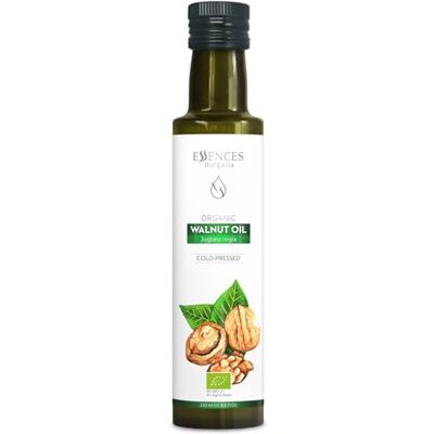 Essences Bulgaria Huile de Noix Bio 250ml Huile Pressée à Froid 100% Naturelle Qualité Extra Premium Excellent Goût Sauces Salades Sans Additifs ni Conservateurs Non-OGM Végétalien Essences Bulgaria Huile de Noix Bio 250ml Huile Pressée à Froid 100% Naturelle Qualité Extra Premium Excellent Goût Sauces Salades Sans Additifs ni Conservateurs Non-OGM Végétalien