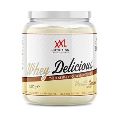 XXL Nutrition Whey Delicious 80% de Protéines Vanille/Caramel 1000 grammes (33 shakes) XXL Nutrition Whey Delicious 80% de Protéines Vanille/Caramel 1000 grammes (33 shakes)