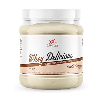 XXL Nutrition Whey Delicious 80% de Protéines Vanille/Cannelle 450 grammes (15 shakes) XXL Nutrition Whey Delicious 80% de Protéines Vanille/Cannelle 450 grammes (15 shakes)