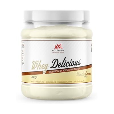 XXL Nutrition Whey Delicious 80% de Protéines Vanille/Caramel 450 grammes (15 shakes) XXL Nutrition Whey Delicious 80% de Protéines Vanille/Caramel 450 grammes (15 shakes)