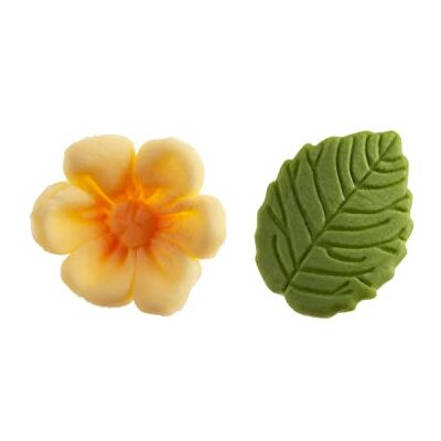 dekora Boîte de 8 Fleures Jaunes et 5 Feuilles Vertes en Sucre Figurines Comestibles pour Gâteaux Décoration en Sucre pour Gâteaux d'Anniversaire dekora Boîte de 8 Fleures Jaunes et 5 Feuilles Vertes en Sucre Figurines Comestibles pour Gâteaux Décoration en Sucre pour Gâteaux d'Anniversaire
