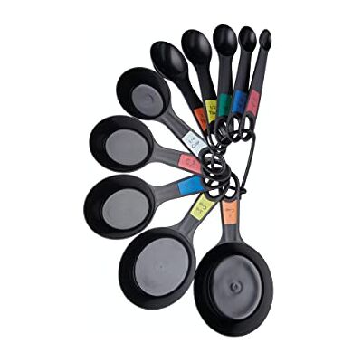 KitchenCraft Lot de 10 cuillères à café et cuillères à soupe universelles pour mesurer les ingrédients secs et liquides Noir KitchenCraft Lot de 10 cuillères à café et cuillères à soupe universelles pour mesurer les ingrédients secs et liquides Noir