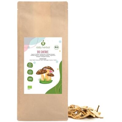 IDDA Herbal Shiitake BIO Champignons 200g, Champignon Shiitake Séchés Biologiques pour la Cuisine IDDA Herbal Shiitake BIO Champignons 200g, Champignon Shiitake Séchés Biologiques pour la Cuisine