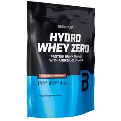 BioTechUSA Hydro Whey Zero Sans gluten, sans sucre, sans graisse 80% de protéines Absorption rapide Complexe de protéines de lactosérum, 454 g, chocolat BioTechUSA Hydro Whey Zero Sans gluten, sans sucre, sans graisse 80% de protéines Absorption rapide Complexe de protéines de lactosérum, 454 g, chocolat