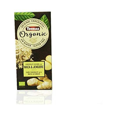 Torras Chocolat noir bio sans sucre ajouté avec maca et gingembre, chocolat végétarien, 0,1 kg Torras Chocolat noir bio sans sucre ajouté avec maca et gingembre, chocolat végétarien, 0,1 kg