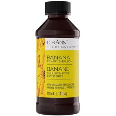 Lorann Oils Bakery Emulsions Arôme naturel et artificiel Banane 118 ml Parfait pour la Préparation de Gâteaux et Biscuits, Ainsi que pour les Garnitures comme le Glaçage et les Desserts Lorann Oils Bakery Emulsions Arôme naturel et artificiel Banane 118 ml Parfait pour la Préparation de Gâteaux et Biscuits, Ainsi que pour les Garnitures comme le Glaçage et les Desserts